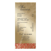 Salon Rack Card Schmuck Tanning Gold Sparkle O Werbekarte (Hinten)