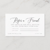 Salon Refer a Friend Discount Visitenkarte (Vorderseite)