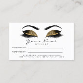 Salon Referenzialkarte Makeup Artist White Wax Las Empfehlungskarte (Rückseite)