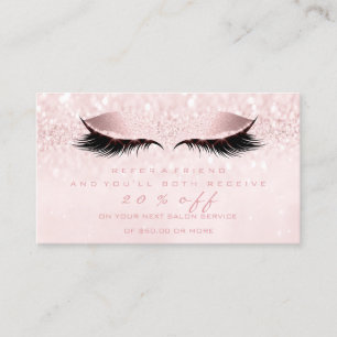 Salon Referenzkarte Makeup Pink Girly Lash Studio Empfehlungskarte