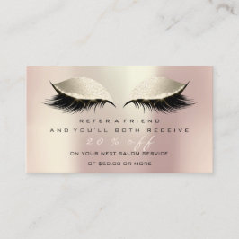 Salon Referenzkarte Rosa Makeup Lashes Elfenbein Empfehlungskarte