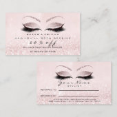 Salon-Referenzkarte Rosa Makeup Lashes Empfehlungskarte (Vorne/Hinten)