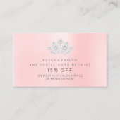 Salon Referenzkarte Silver Pink VIP Diamant Lotus Empfehlungskarte (Vorderseite)