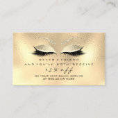 Salon Referenzkarte Skinny Makeup Lash Champaigne Empfehlungskarte (Vorderseite)