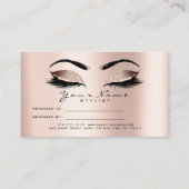 Salon-Referenzkarte Skinny Makeup Pink Rose Lashes Empfehlungskarte (Rückseite)