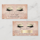 Salon Referrer Card Skinny Gold Rose Lashes Empfehlungskarte (Vorne/Hinten)