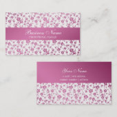 Salon-rosa mit Blumenberufliches Visitenkarte (Vorne/Hinten)