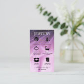 Salon Rosa und lila Glitzer Juwelenpflege Visitenkarte (Stehend Vorderseite)