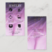 Salon Rosa und lila Glitzer Juwelenpflege Visitenkarte (Vorne/Hinten)