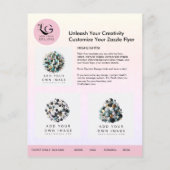 ⭐️ SALON SCHAUTY BLUSH PINK Einfache LOGO-Vorlage Flyer (Hinten)