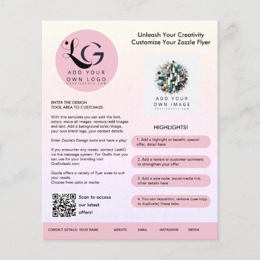⭐️ SALON SCHAUTY BLUSH PINK Einfache LOGO-Vorlage Flyer (Vorne)
