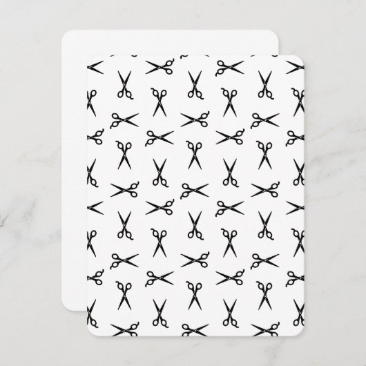 Salon Schere Barbershop CUSTOM HINTERGRUND FARBE Einladung (Vorne/Hinten)