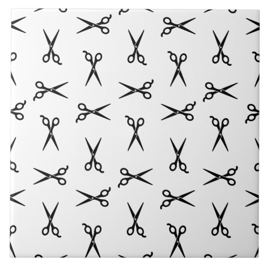 Salon Schere Barbershop CUSTOM HINTERGRUND FARBE Fliese (Vorderseite)