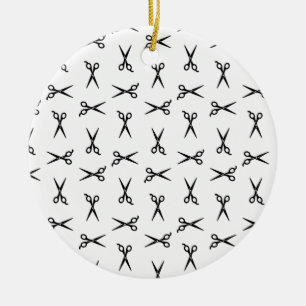 Salon Schere Barbershop CUSTOM HINTERGRUND FARBE Keramik Ornament