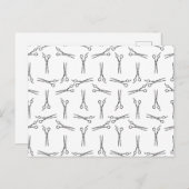 Salon Schere Friseur Shears CUSTOM BG FARBE Postkarte (Vorne/Hinten)