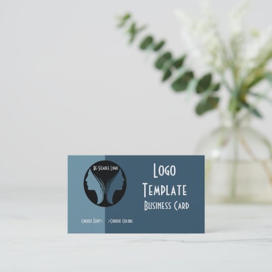 Salon, SchmetterlingsFaces oder Therapeut-Logo Visitenkarte (Stehend Vorderseite)