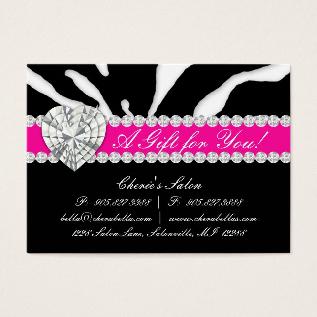 Salon Schmuck Geschenkkarte Zebra (Vorderseite)
