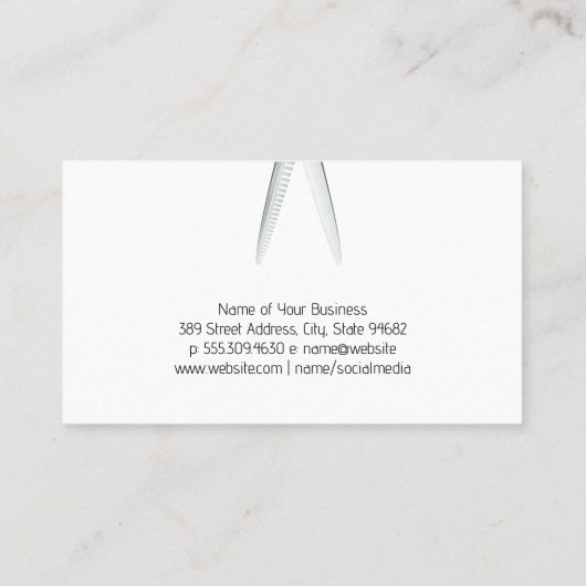 Salon Scissors | Artistic Red Watercolor Visitenkarte (Rückseite)