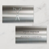 Salon Scissors | Barber | Metallisch Visitenkarte (Vorne/Hinten)