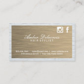 Salon Scissors | Gold Metallziegel | QR-Code Visitenkarte (Rückseite)