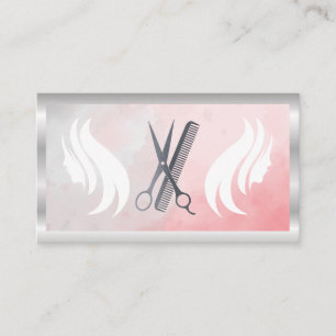 Salon Scissors   Hair Stylist-Logo   Wasserfarbe Visitenkarte