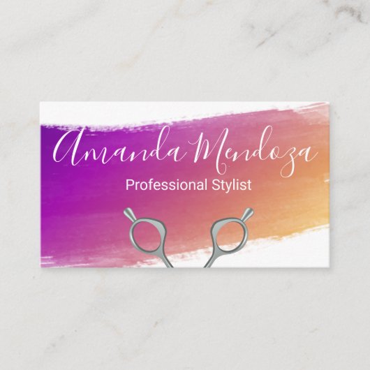Salon Scissors | Künstlerische Pinsel Visitenkarte (Vorderseite)
