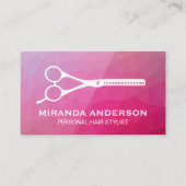 Salon Scissors | Magenta Geometric Visitenkarte (Vorderseite)