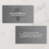 Salon Scissors | Metallgewebe Visitenkarte (Vorne/Hinten)