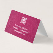 Salon Scissors | Rosa Leder | Glitzern Visitenkarten (Rückseite)