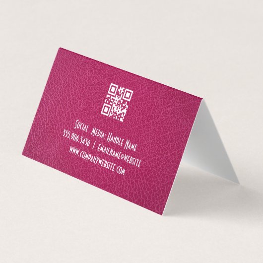 Salon Scissors | Rosa Leder | Glitzern Visitenkarten (Rückseite)