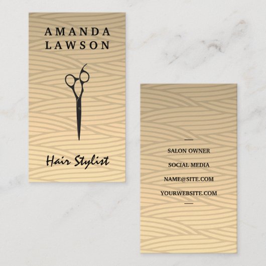Salon Scissors | Weave Pattern Visitenkarte (Vorne/Hinten)