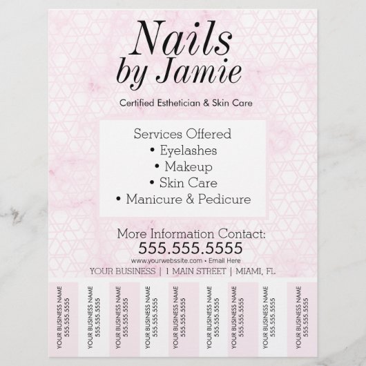 Salon Service Pink Gold Business Abstecher Flyer (Vorne)