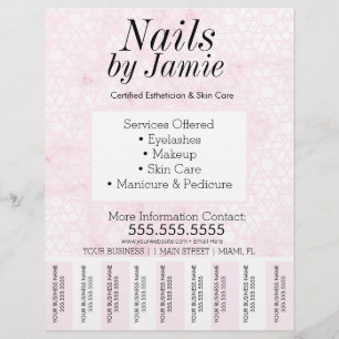 Salon-Service Pink Gold Business Tear Off Strips  Flyer