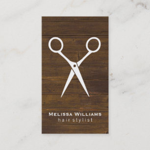 Salon Shears   Holz Visitenkarte