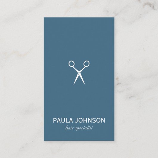 Salon Shears Icon / Blau Visitenkarte (Vorderseite)