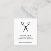 Salon Shears Monogram Marble Trim Cheetah Visitenkarte (Rückseite)