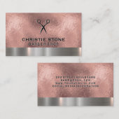 Salon Shears Rose Gold Foil Metallic Trimm Visitenkarte (Vorne/Hinten)