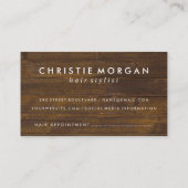 Salon Shears Rustic Monogram Wood Termin Card (Rückseite)