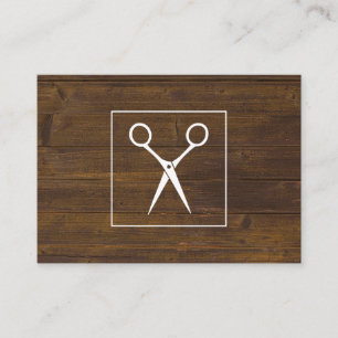 Salon Shears Rustic Wood Appointing Card Terminkarte
