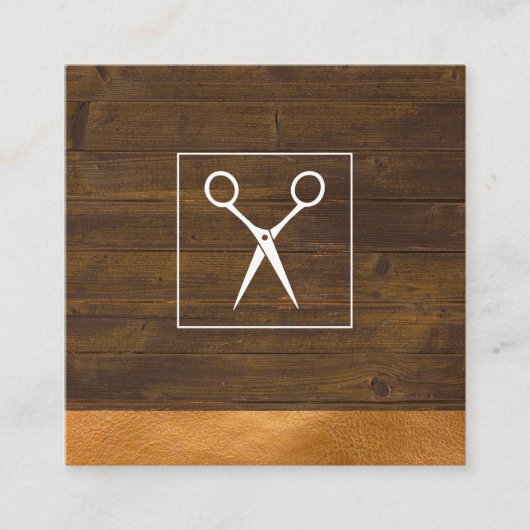 Salon Shears Rustic Wood Appointing Card Terminkarte (Vorderseite)