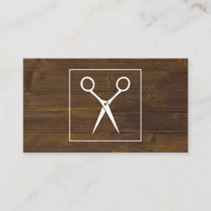 Salon Shears Rustic Wood Appointing Card Terminkarte