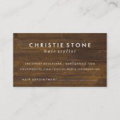 Salon Shears Rustic Wood Appointing Card Terminkarte (Rückseite)