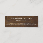 Salon Shears Rustic Wood Mini Visitenkarte (Rückseite)