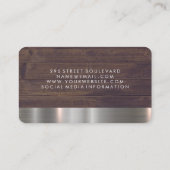 Salon Shears Rustikale Holzmetallschneide Visitenkarte (Rückseite)