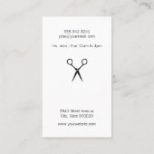 Salon Shears Schwarz-weiß Visitenkarte (Rückseite)