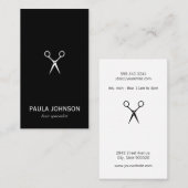 Salon Shears Schwarz-weiß Visitenkarte (Vorne/Hinten)