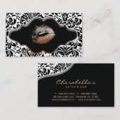 Salon Spa Business Card Bronze Gold Lips Visitenkarte (Vorne/Hinten)