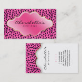 Salon Spa Business Card Pink Leopard Visitenkarte (Vorne/Hinten)