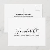 Salon spa business discount offer website visits a postkarte (Vorne/Hinten)