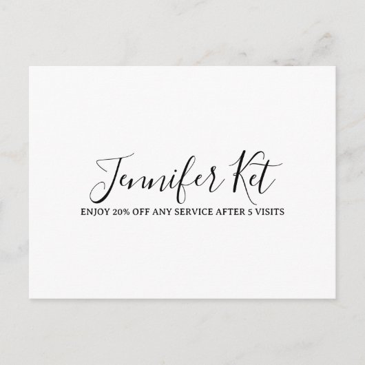 Salon spa business discount offer website visits a postkarte (Vorderseite)